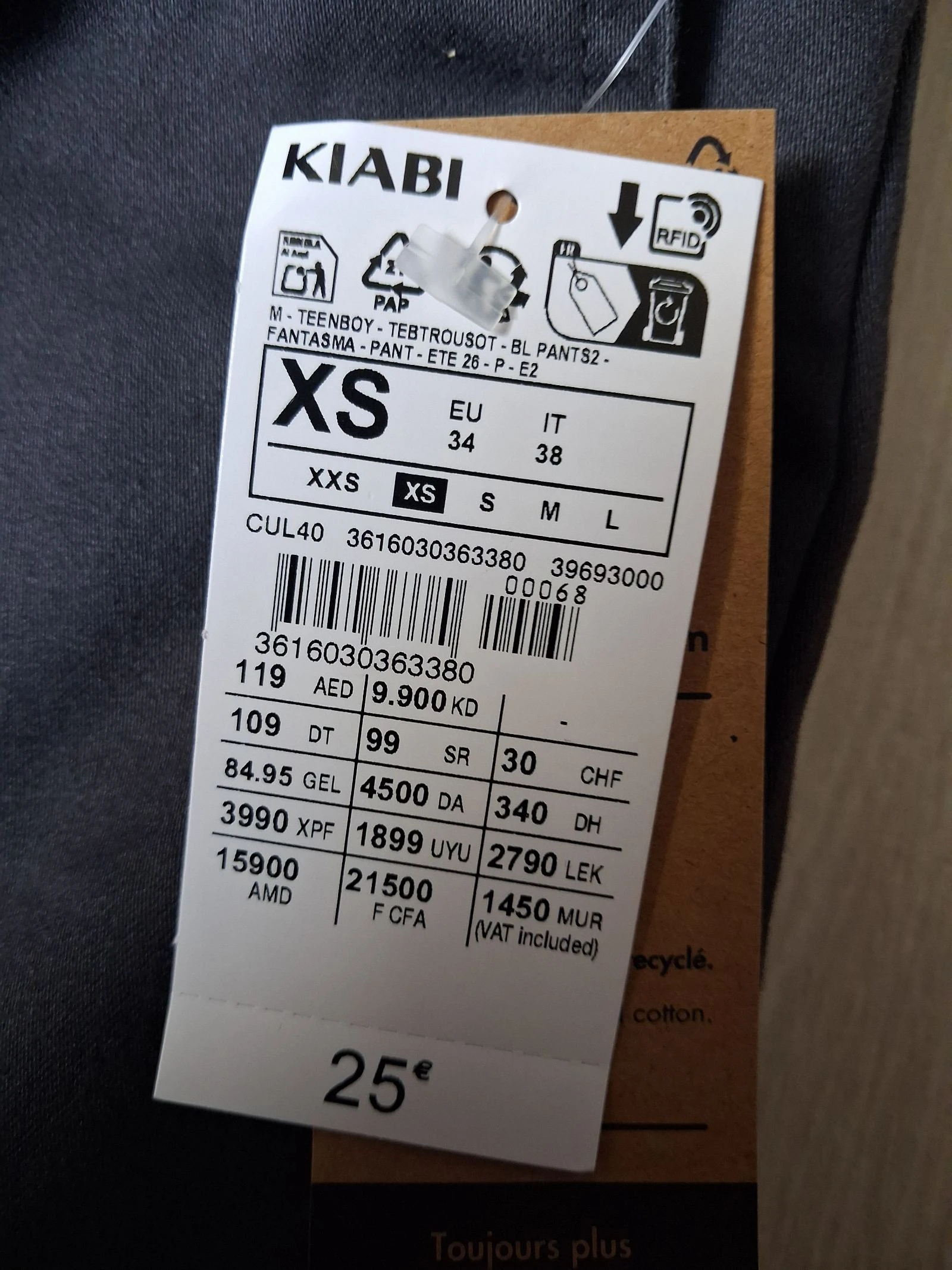 Calça Cargo Jogger Kiabi Cinza Antracita PP / 16 anos (Nova) – photo 7